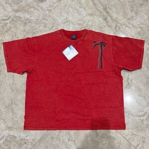 Foxtrot Uniform Shoelace Fade-Away Tee Red XL | Neo-Vintage Oversized